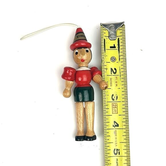 C2 Rainoldi Jointed Wooden Pinocchio Christmas Ornament Hand painted in Italy - Picture 9 of 9